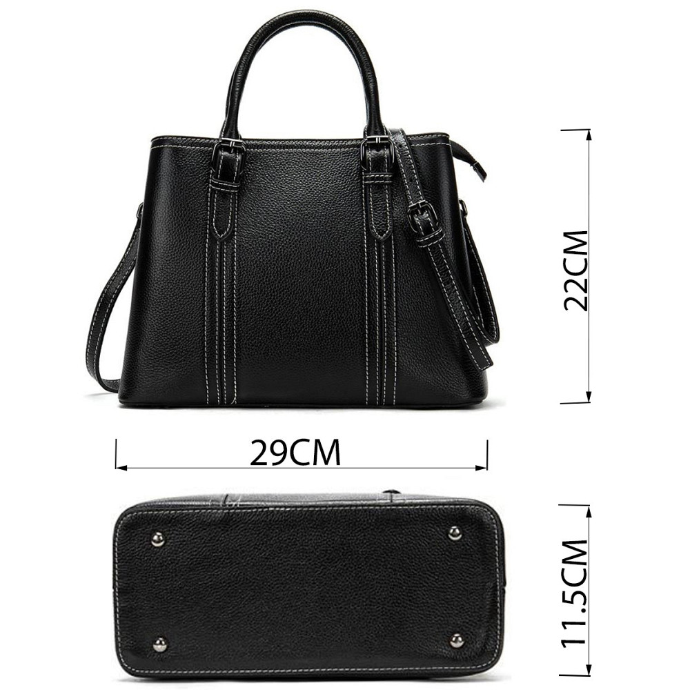 Класична жіноча сумка в шкірі флотар Vintage 14861 Чорна Київ - фото 3