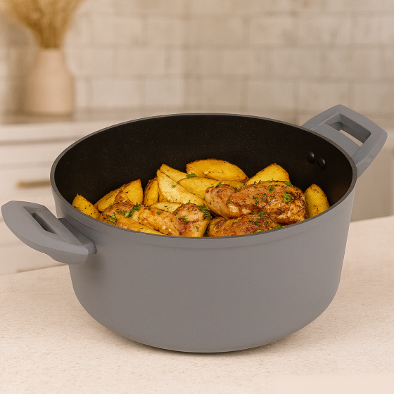 Каструля з кришкою лита мармур "Megastone" інд. дно 3.5л Київ