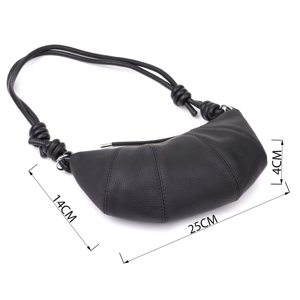 Женская полукруглая сумка из натуральной кожи Vintage 22932 Черный Киев - изображение 3