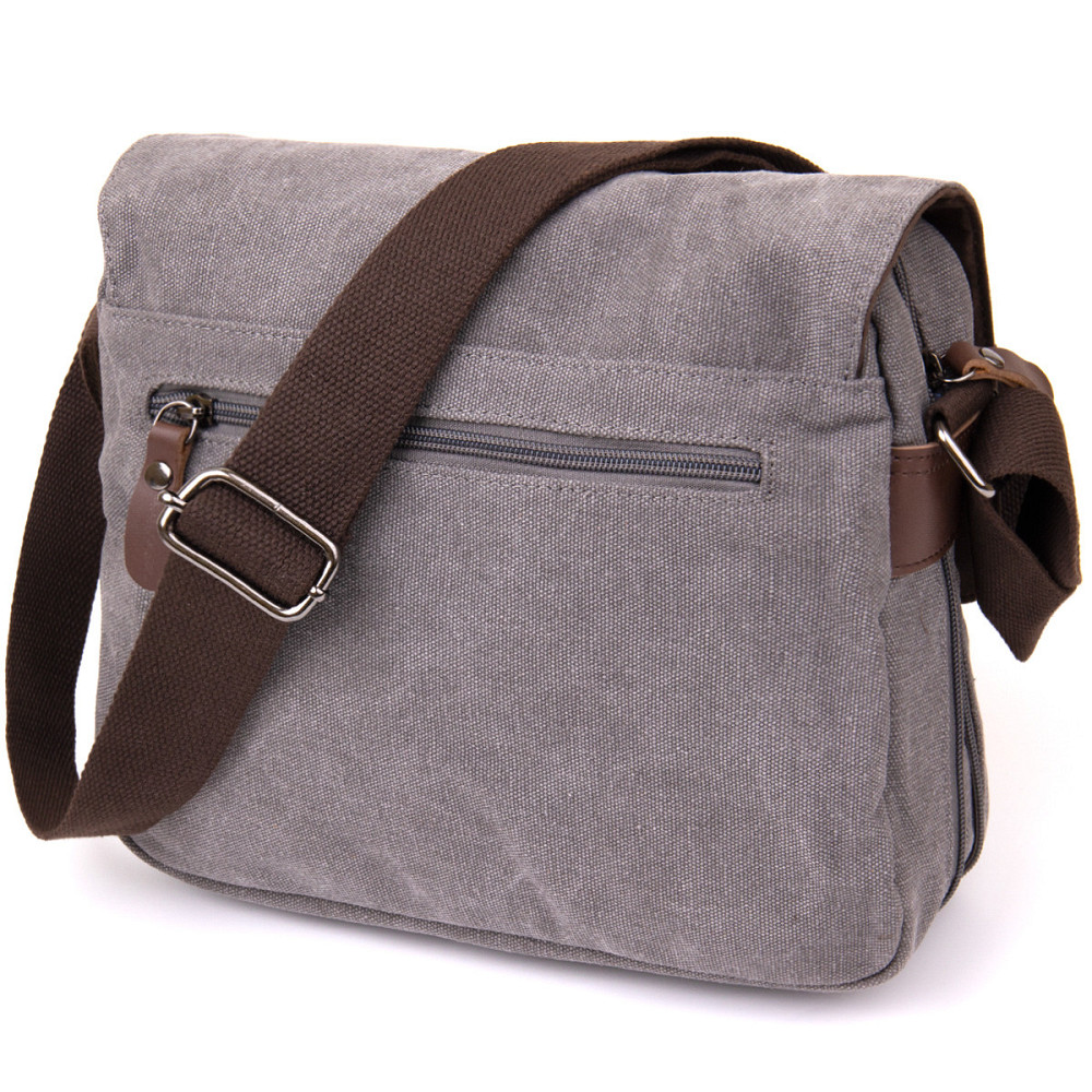 Сумка почтальонка текстильна Vintage 20605 Сіра Київ - фото 10