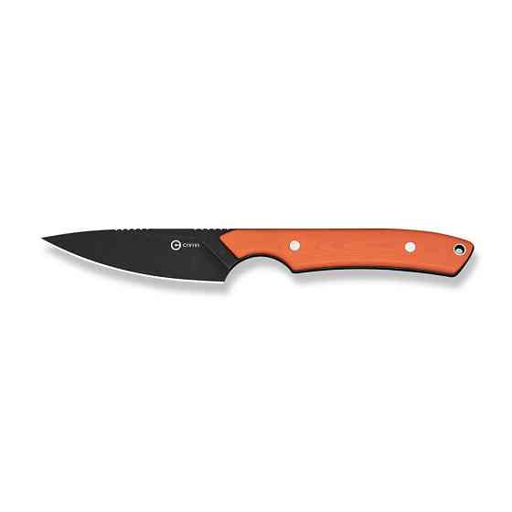 Нож фиксированный карманный Civvi High Grass Field Knife (7,4 см) 14C28N / G10 оранжевый с чехлом Киев