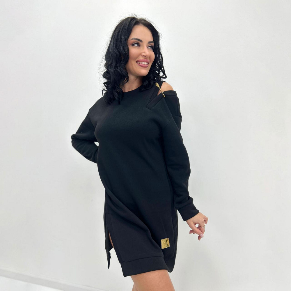 Повседневное теплое платье с булавкой Moana 42-44, Черный Киев - изображение 2