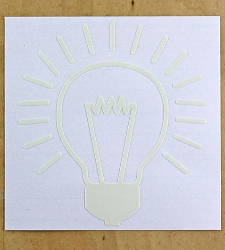 Люмінесцентна блакитна наклейка "Лампочка" - 10*10см (вбирає світло і світиться в темряві) Київ - фото 2