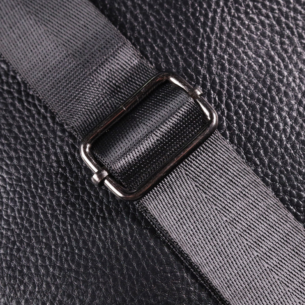 Стильна чоловіча сумка з натуральної зернистої шкіри 21398 Vintage Чорна Київ - фото 1