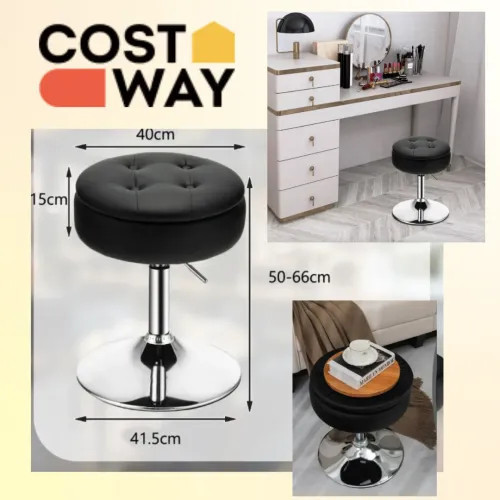 Пуф кресло табурет черный вращающийся с хранилищем для косметики и вещей Киев - изображение 8