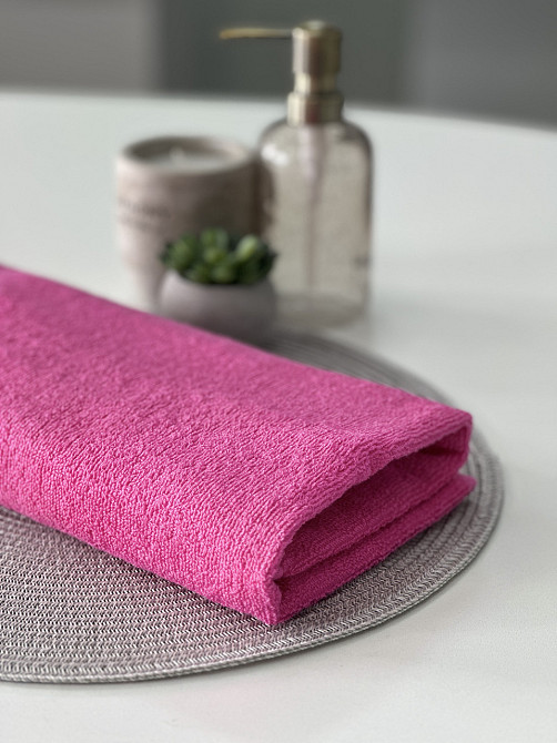 Полотенце махровое Ideal Textile 50х90 см однотонное 400 г/м2 (56860342) Рожевий 1 шт Черновцы - изображение 5