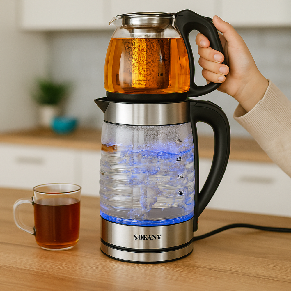 Електрочайник із заварником 2,2л SBR Київ - фото 3