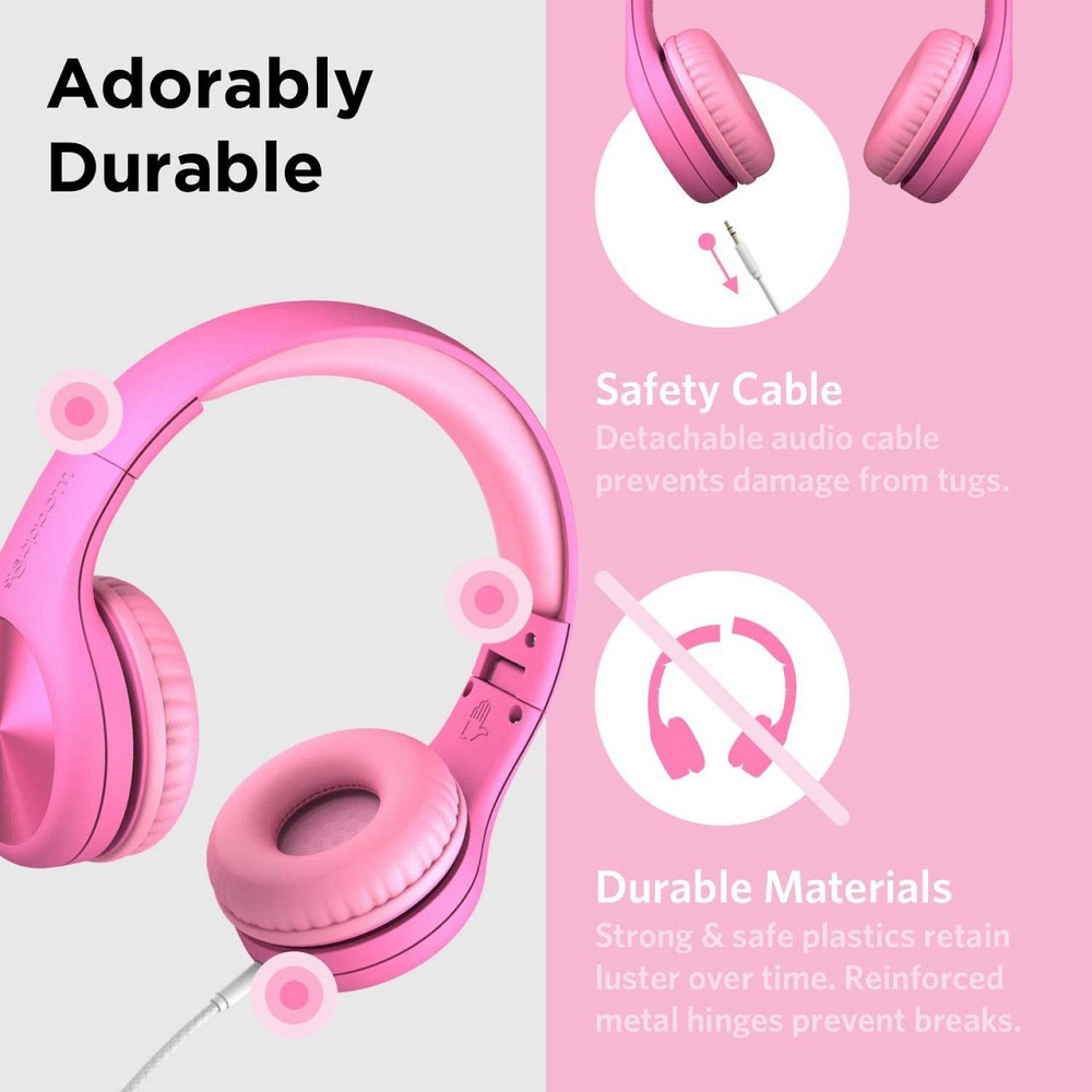 Проводные детские наушники LilGadgets Connect+ Pro — Розовые: Премиальный звук и стиль Киев - изображение 5