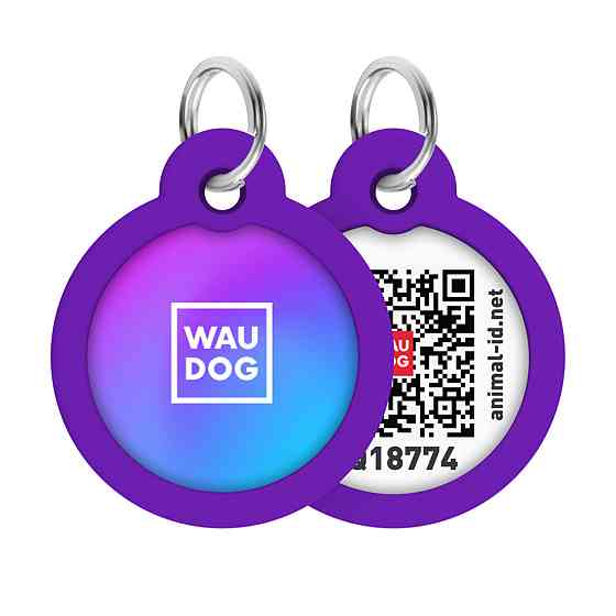 Адресник для собак и кошек металлический WAUDOG Smart ID с QR паспортом, рисунок 