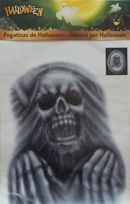 Велика наліпка на дзеркало Скелет Halloween 37 на 28 см Київ - фото 2