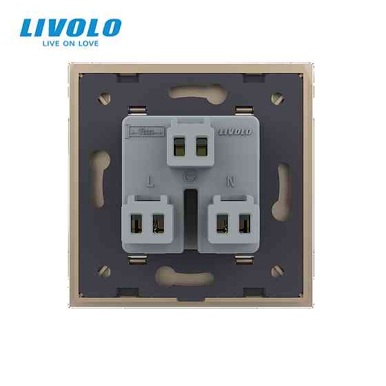LIVOLO Розетка універсальна 12 стандартів в 1 Livolo золото скло (VL-C7C1C-13) Київ
