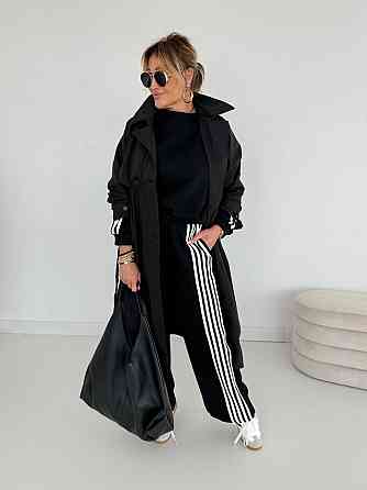 Женский теплый костюм двойка батал с лампасами пума плюш Черный, 52/54 Одесса