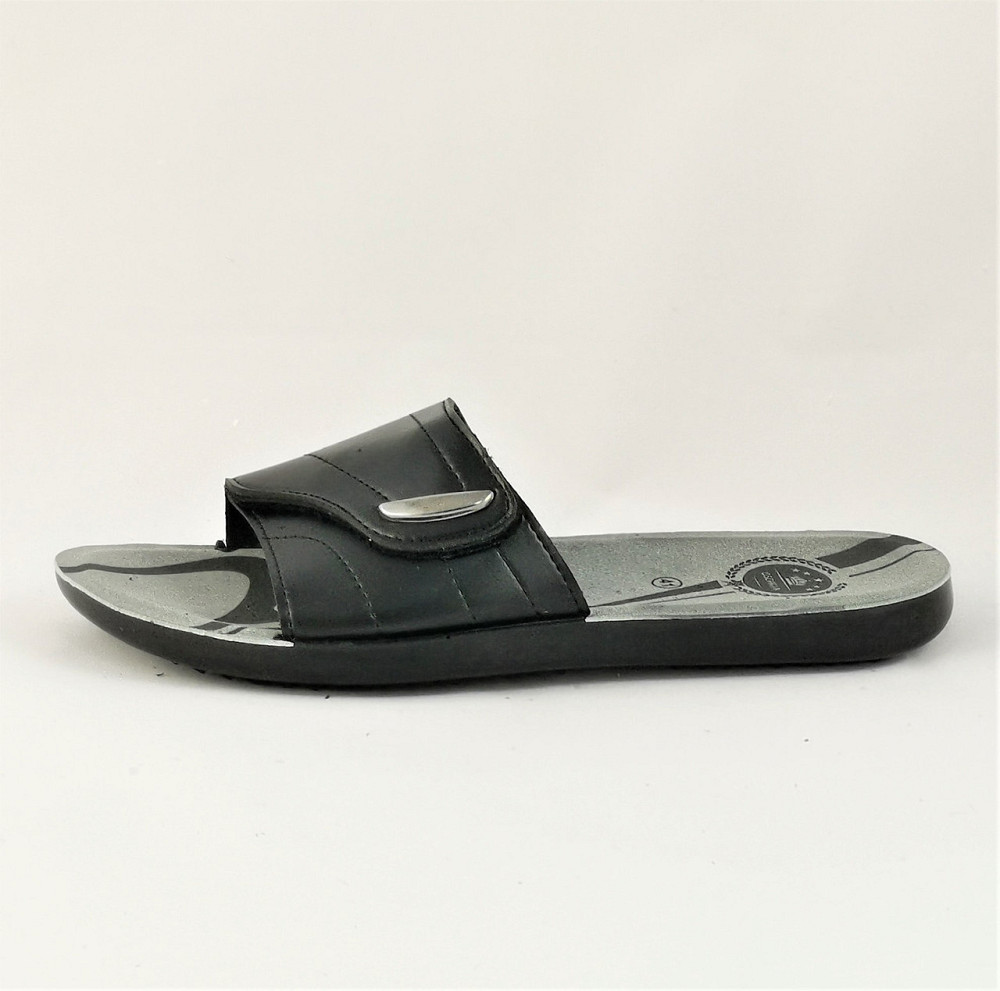 Мужские Шлёпанцы Тапочки Кожаные Черные Сланцы на Липучке (размеры: 41,42,43,44,45,46) Днепр - изображение 6