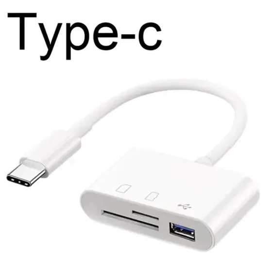 Адаптер Type C кардридер USB TF SD (белый) Запорожье
