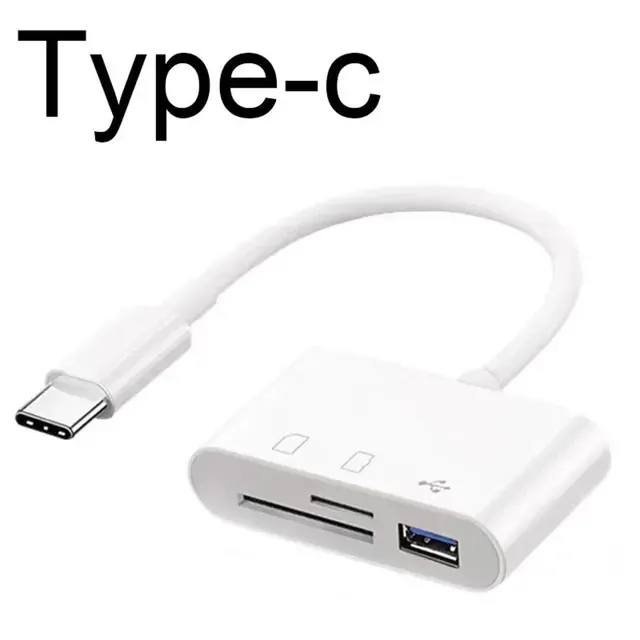 Адаптер Type C кардридер USB TF SD (белый) Запорожье - изображение 2