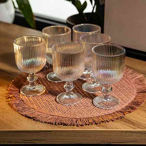 Набір келихів для вина 6 штук 220 мл на ніжці скляні Прозорий Yiwu HP-19-205 Коломыя