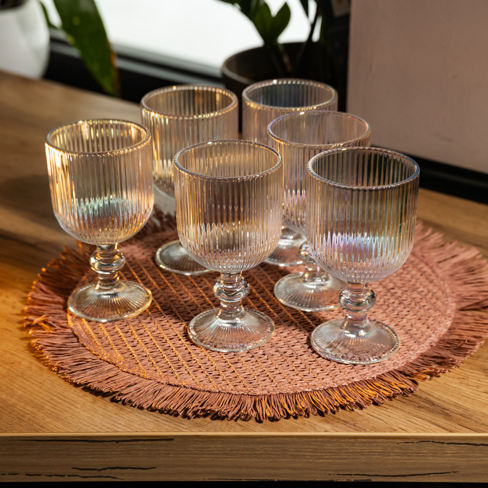 Набір келихів для вина 6 штук 220 мл на ніжці скляні Прозорий Yiwu HP-19-205 Коломыя - изображение 3