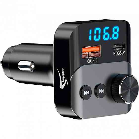автомобільний FM-трансміттер Aspiring Wave 13 54W PD LED/Bluetooth/QC3.0,USB-C 36W Вінниця