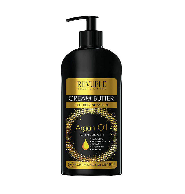 Крем-масло для рук и тела 5в1 Аргановое масло Revuele 400 мл Киев - изображение 1