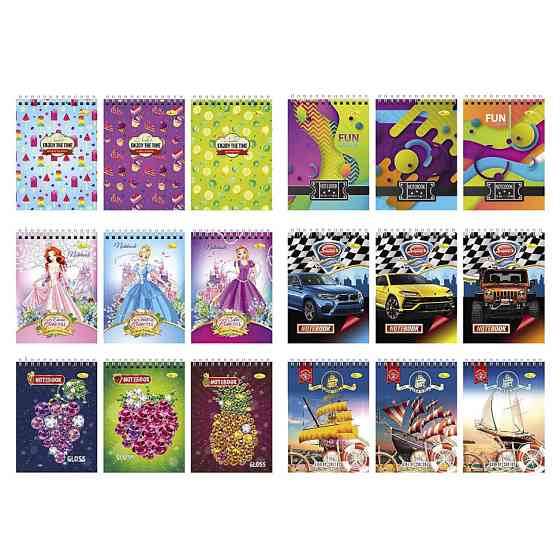 Блокнот А6 Б-П6-80, 80 листов, пружина боковая, ассортимент Винница