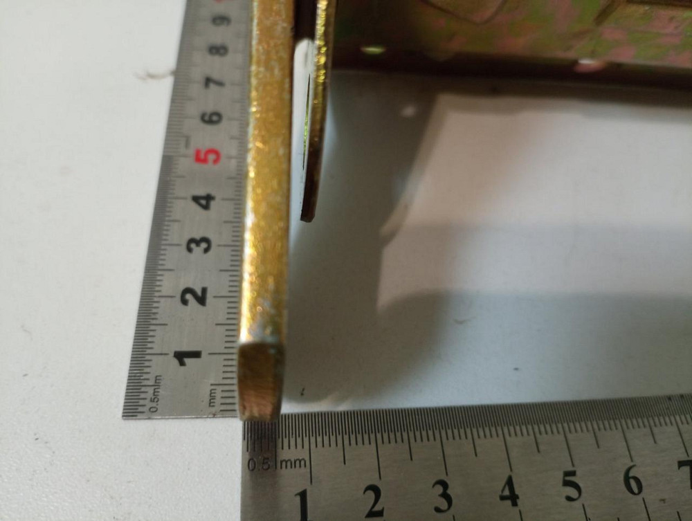 Засув плоский в жовтому оцинку 150мм,  з отвором для колодки "P-o" Київ - фото 4