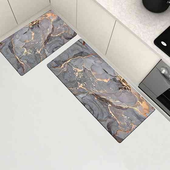 Набір діатомітових килимків для ванної та кухні Aquarius 50х80 см/50х120 см Сірий Мармур Буча