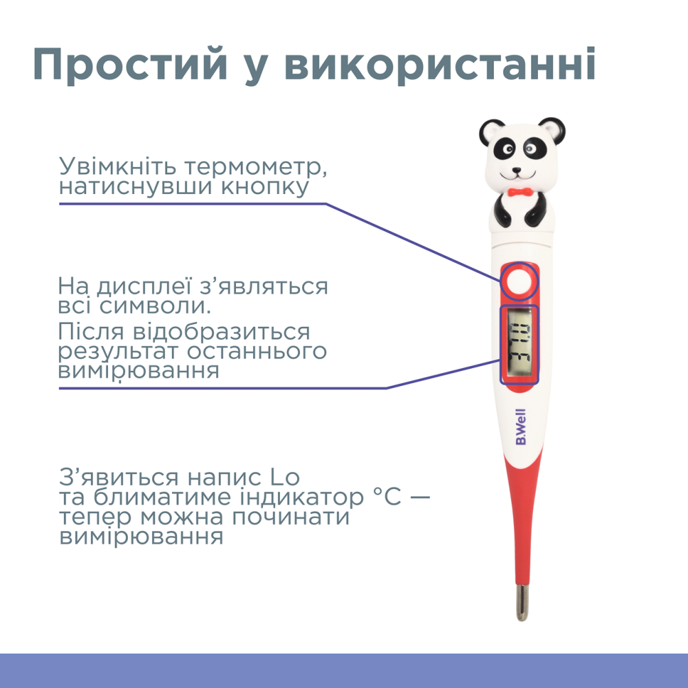 Цифровий термометр PRO-06 flex, панда Дніпро - фото 2