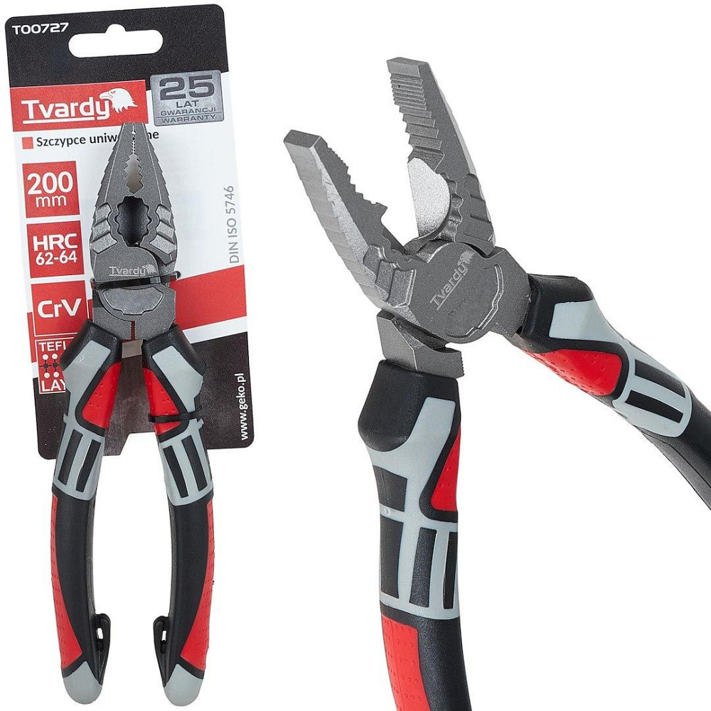 Плоскогубці "Tvardy"  200 мм з хром-ванадієвої сталі твердістю 62-64 HRC Киев - изображение 1