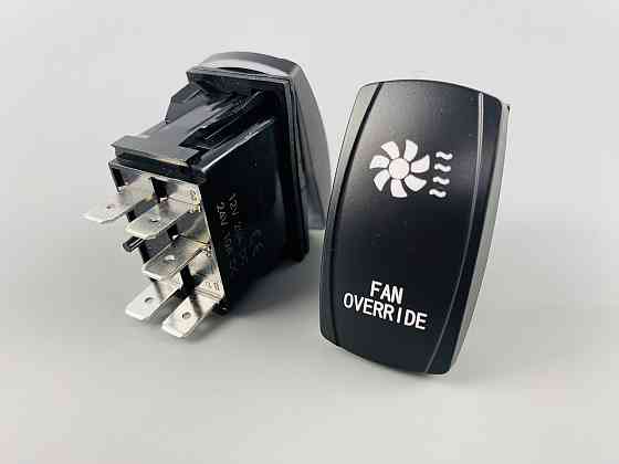 Лавіша вимикач ON-OFF, 4 ніжок, синя підсвітка, малюнок "додатковий вентилятор". Мукачево