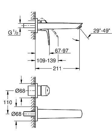 Змішувач для раковини прихованого монтажу Grohe Eurosmart New (29338003) ( 19040 ) Харків