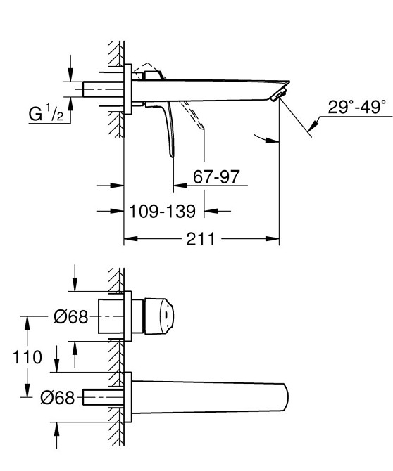 Змішувач для раковини прихованого монтажу Grohe Eurosmart New (29338003) ( 19040 ) Харків - фото 3
