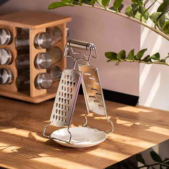 Терка кухонна з нержавіючої сталі  9×4×24 (см) ручна двостороння терка для овочів Київ