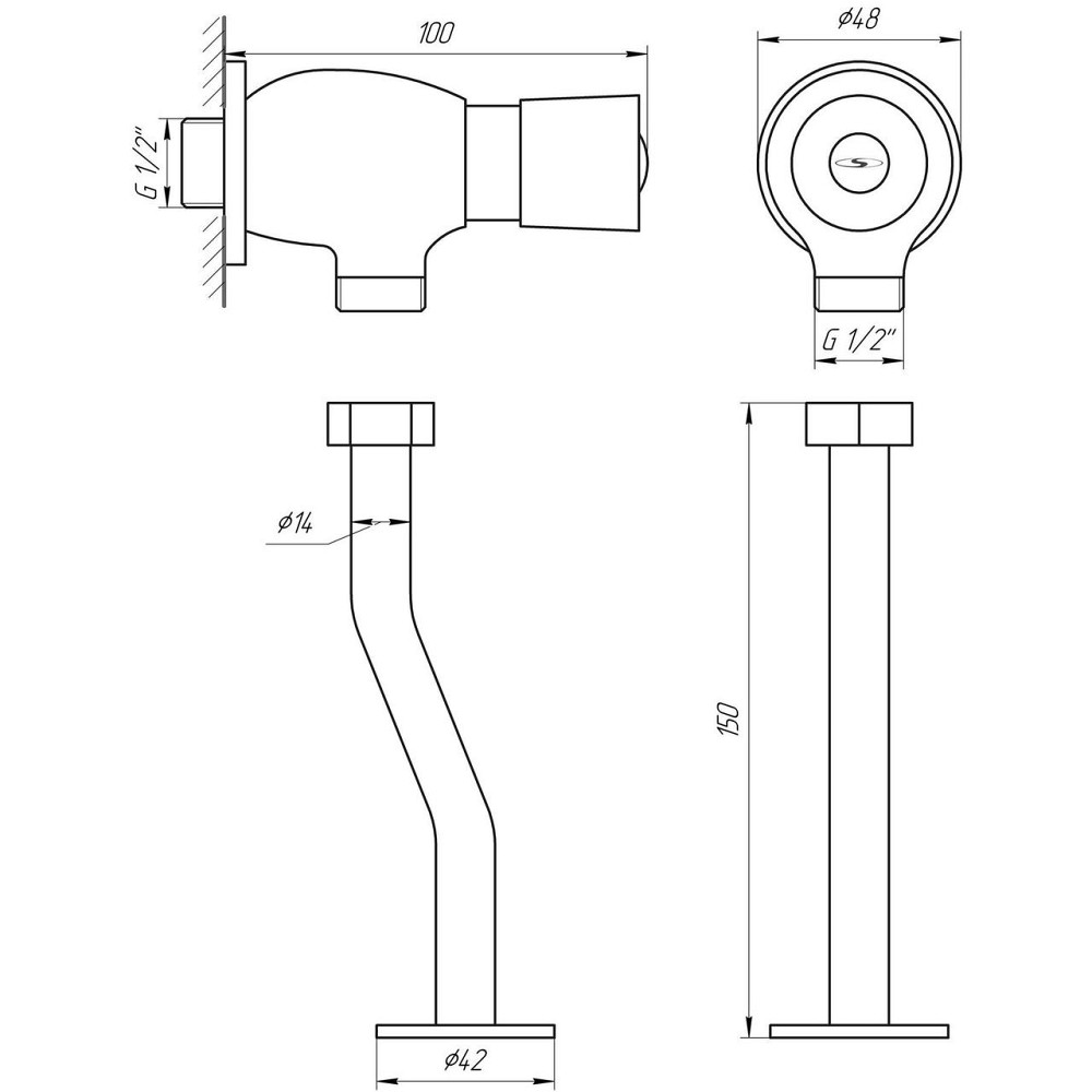 Кран-дозатор для писсуара Solomon LGE-043 (000002451) Киев - изображение 4