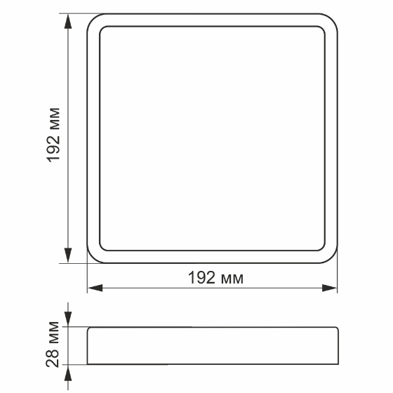 LED Світильник накладний квадратний 18W 5000К 220V чорний VL-DLSS-185B Videx Житомир - изображение 2