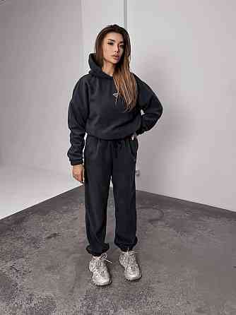 Женский теплый костюм, из флис полара L-XL, Графит Одесса