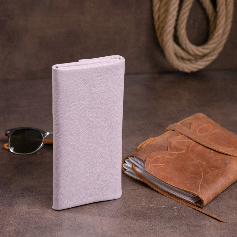 Клатч конверт с карманом для мобильного кожаный женский ST Leather 19269 Лиловый Киев - изображение 8