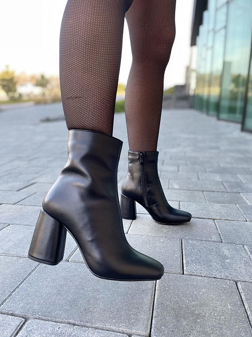 SANTINI Черевики жіночі SANTINI чорні натуральна шкіра висота 14см каблук 8см (01245-11) Коломыя - изображение 9