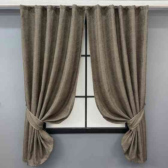 Комплект коротких штор VR-Textil Жаккард Viva Marmo № 1782ш Какао 130х170 см 2 шт (35-0370) Киев