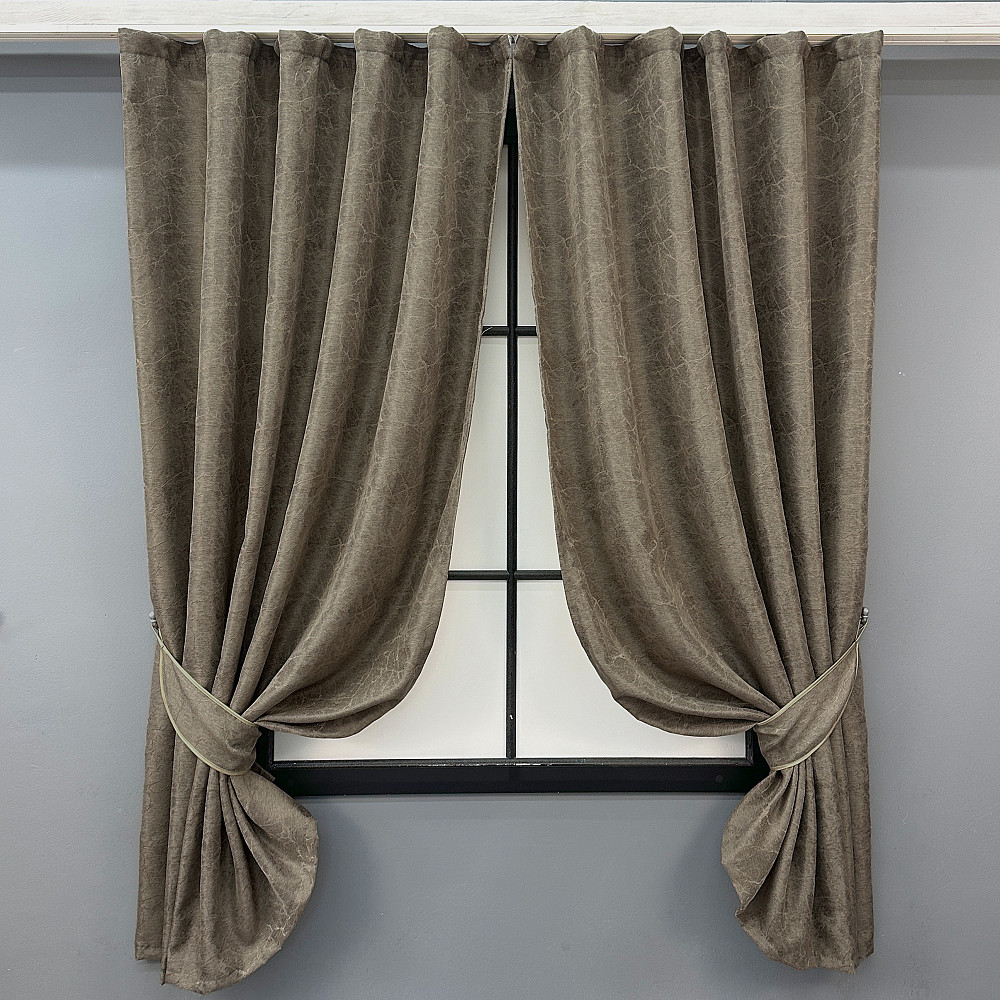 Комплект коротких штор VR-Textil Жакард Viva Marmo № 1782ш Какао 130х170 см 2 шт (35-0370) Київ - фото 1