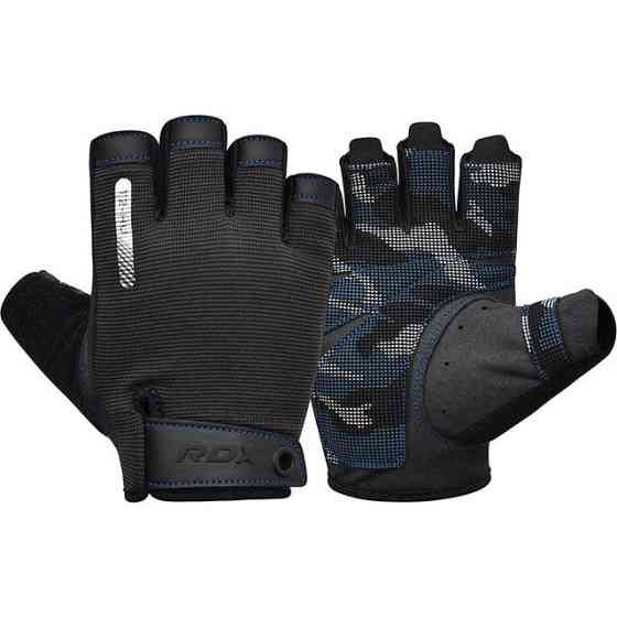 Перчатки для фітнесу RDX T2 Half Blue M Кам'янське