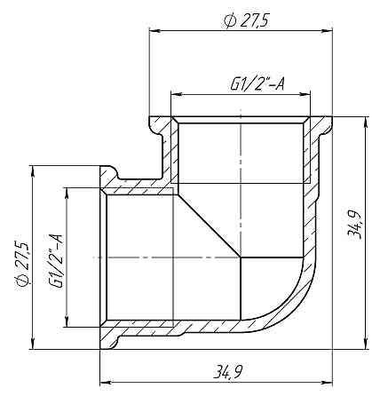 Косинець 1/2" ВВ латунний LL331S OPTIMUM Київ