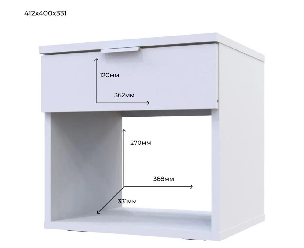 Прикроватная тумба Doros GN1 40х33х41 см Белый (DRS-011450) Львов - изображение 3