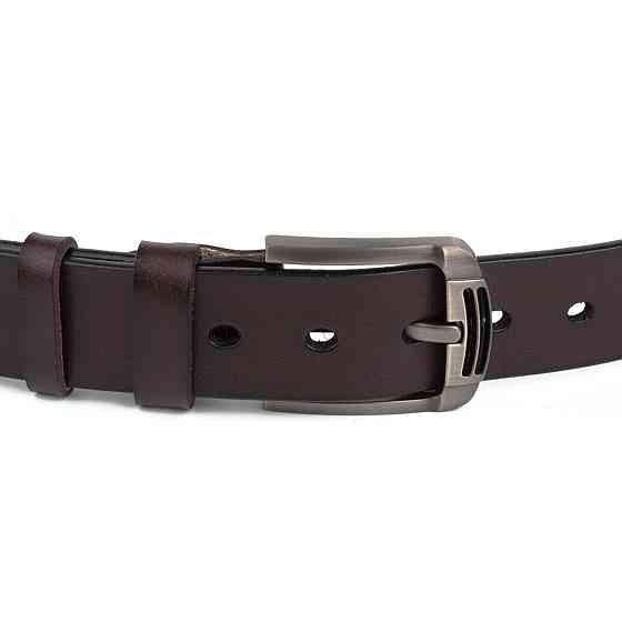 Ремень мужской с затемненной пряжкой механика Vintage 20313 Коричневый Киев