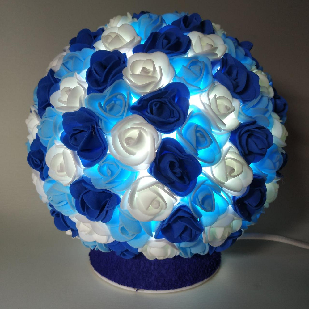 Світильник-нічник "Букет синьо-білих троянд" Дніпро - фото 1