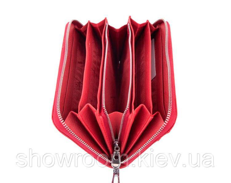 Жіночий шкіряний червоний гаманець на блискавці (102) Київ - фото 3