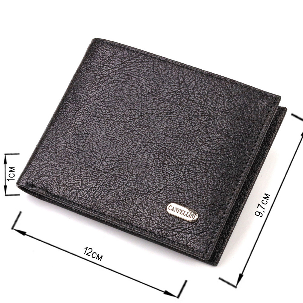 Бумажник для мужчин без застежки из натуральной кожи CANPELLINI 21764 Черный Киев - изображение 3
