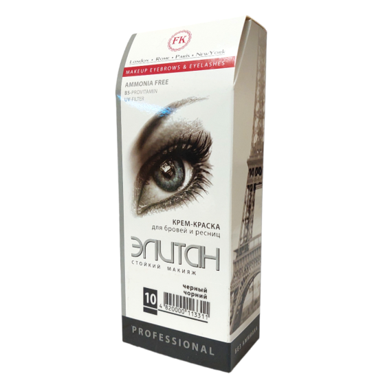 Краска для бровей и ресниц Элитан черный Тон №10 Профессиональная Запорожье