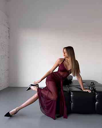 Жіноча стильна елегантна напівпрозора сукня мікродайвінг + сітка 44/46 Одеса