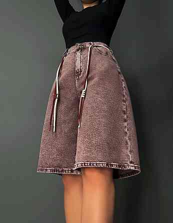 Шорти жіночі Liana 4-053 бермуди з резинкою на талії та поясом великі розміри коричневі, коричневий, З4, 34, 95 см, 122 см Київ