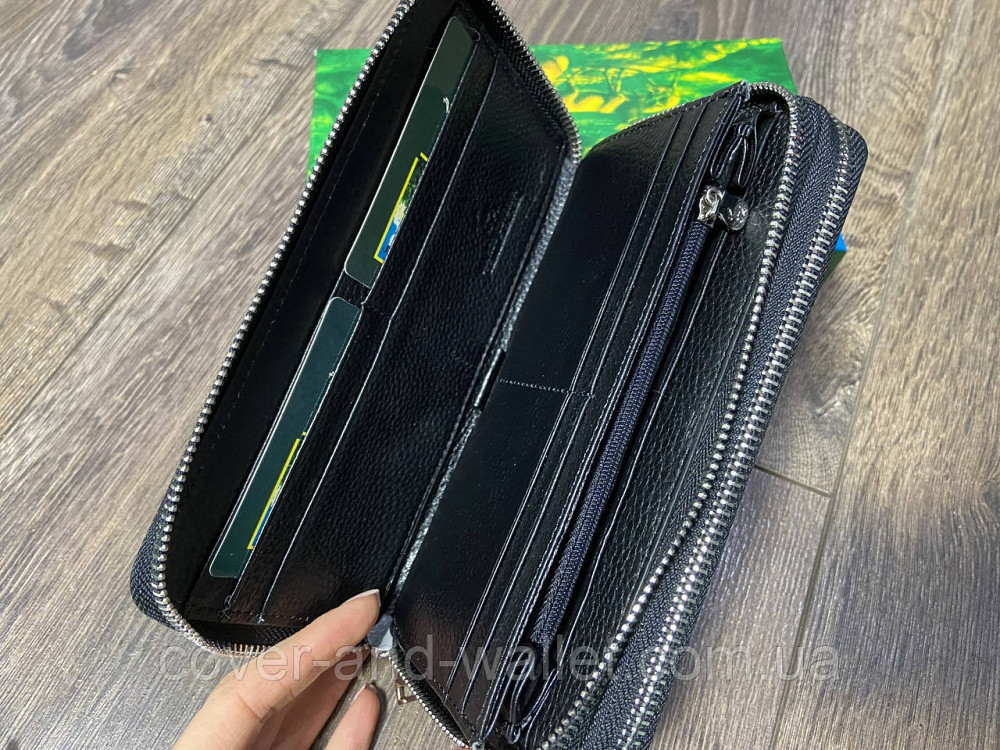 Стильный мужской кожаный кошелек на две молнии с ремешком Marco Coverna 801B Киев - изображение 10